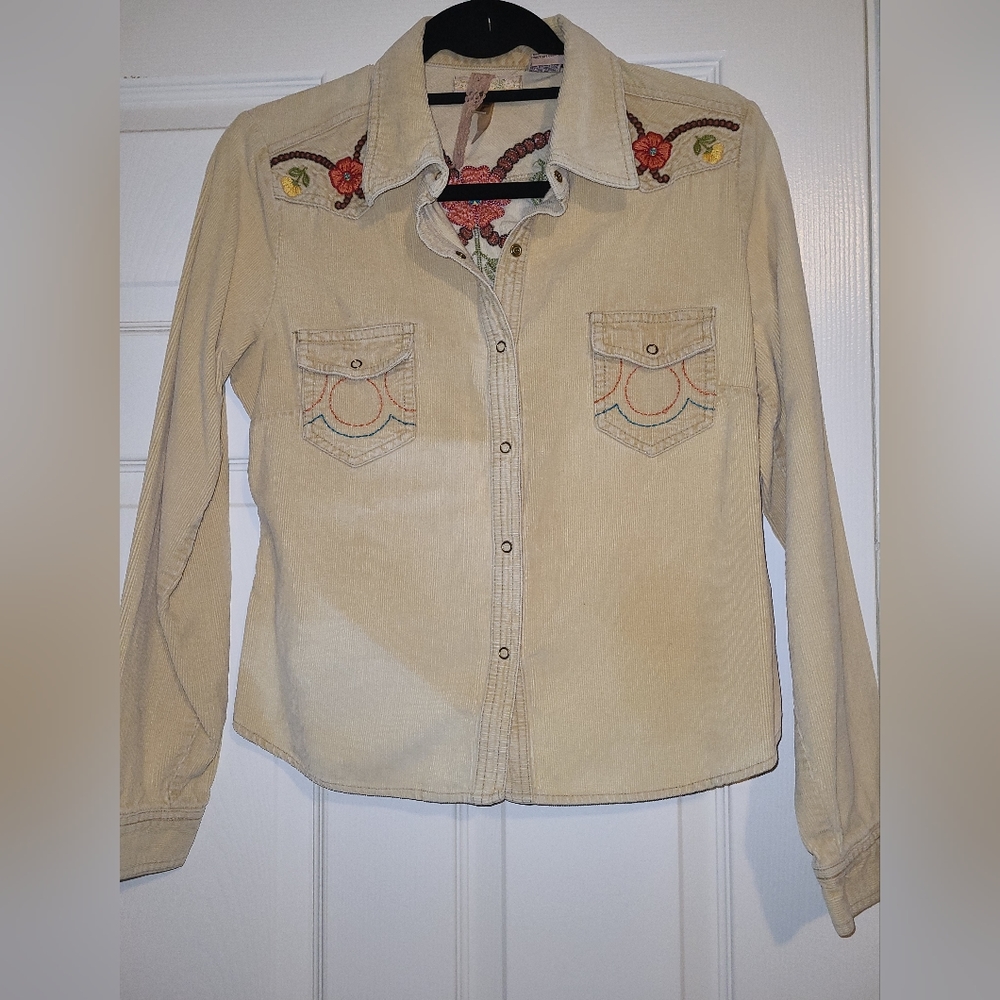 Vintage Corduroy Embroidered Shirt